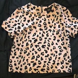 Pink Leopard Blouse Size M